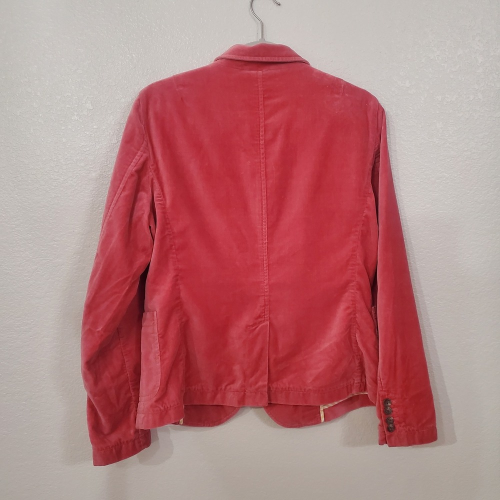 J.Crew Pink Velvet Blazer Women Schoolboy 3-Button Striped Lining - Picture 4 of 11